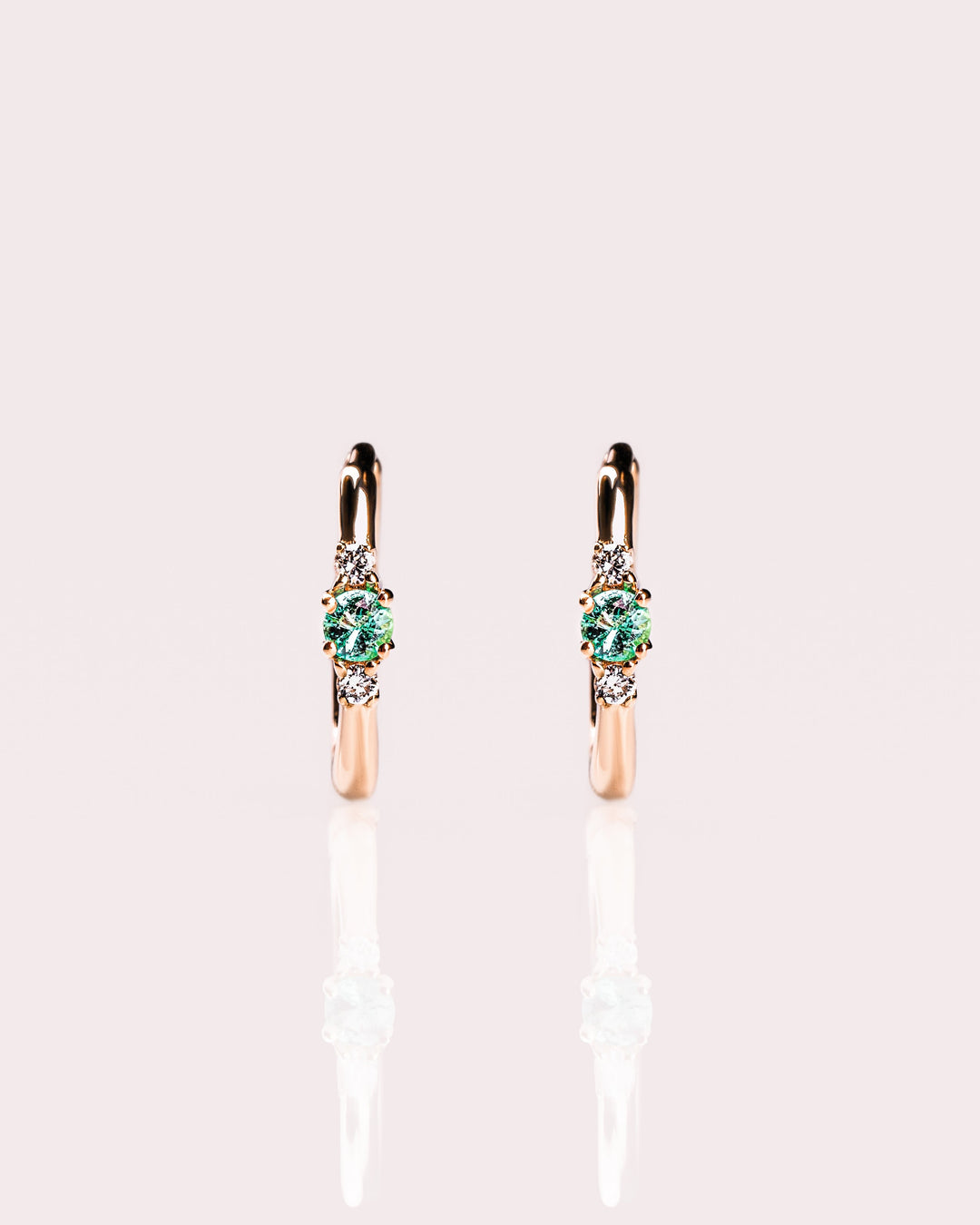 Ready to Ship - Emerald & Lab-Diamond Huggie