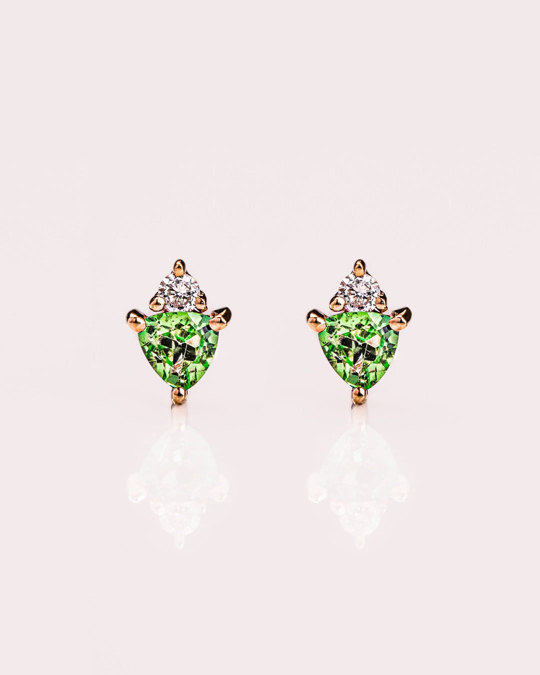Ready to Ship - Tsavorite & Lab-Diamond Earrings
